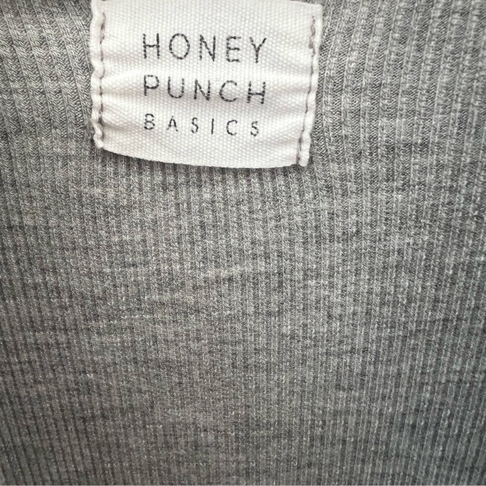 Honey Punch Gray Ribbed Mock Neck Midi Dress - Picture 5 of 5